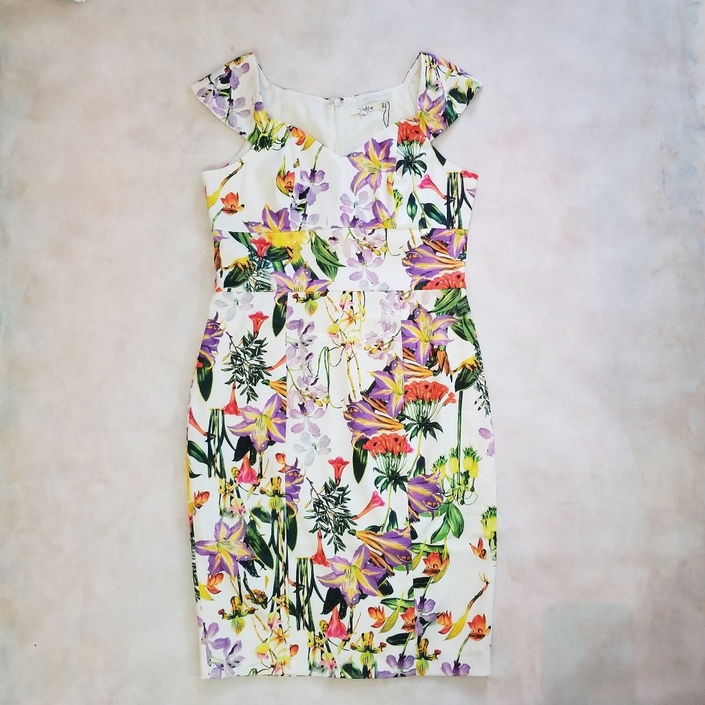 Tropical Floral Sheath Dress